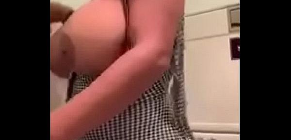  Sexy Geek “Zhana” touches herself in train bathroom!